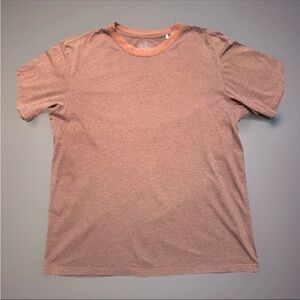 PRANA Mens Striped T Shirt Sz L Orange Rust Short Sleeve Outdoors Lightweight